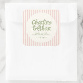 Écriture manuscrite Sticker rectangulaire RetroWed (Sac)