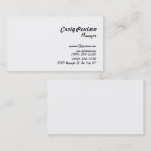 Écriture manuscrite stylée Carte de visite blanc (Devant / Derrière)