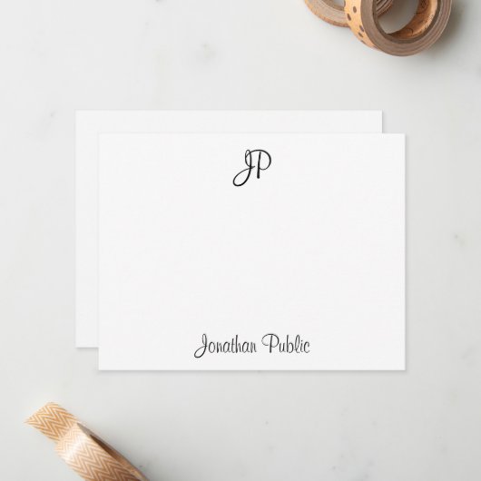 Écriture manuscrite Texte Monogramme Modèle classi (Devant/Arrière en situation)