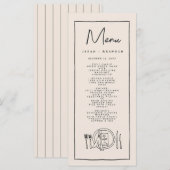 Écriture manuscrite Typographie Retro Mariage Menu (Devant / Derrière)