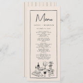 Écriture manuscrite Typographie Retro Mariage Menu (Devant / Derrière)