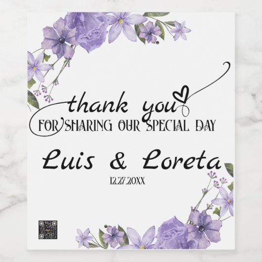 Écriture Mariage Vin bouteille Étiquette (Étiquettes simples)