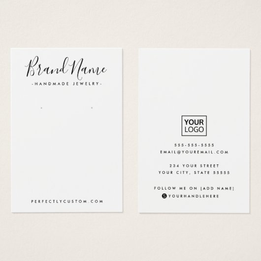 Écriture moderne ajouter le logo carte d'affichage (Devant & derrière)