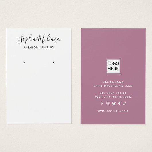 Écriture moderne ajouter le logo carte d'affichage (Devant & derrière)