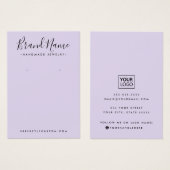 Écriture moderne ajouter logo violet carte d'affic (Devant & derrière)