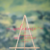 Écriture Moderne Bienvenue Baby Shower Rose Chaud (Neutre)