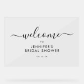 Écriture Moderne Bienvenue Mariée Shower Noir (Recto)