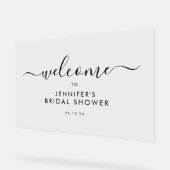 Écriture Moderne Bienvenue Mariée Shower Noir (Angle)