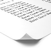 Écriture moderne ÉDITABLE COULEUR Siège Poster du  (Coin)