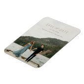 Écriture moderne Enregistrer la date Magnet Taupe (Côté Gauche)