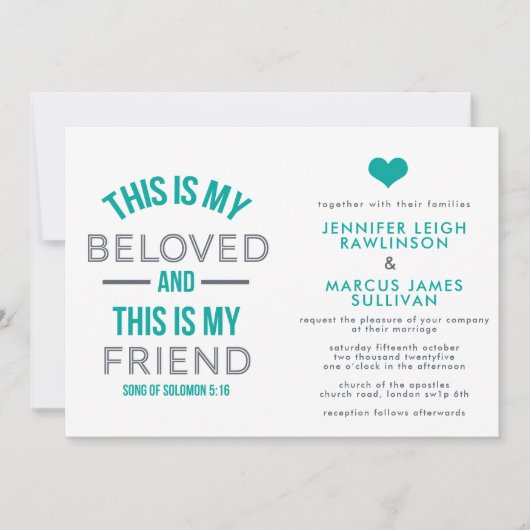 Écriture moderne Faire-part de mariage chrétienne (Devant)