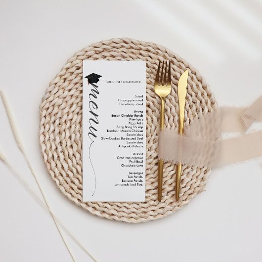 Écriture moderne Graduation dîner menu