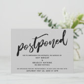 Écriture moderne Gris Reportée Carte Mariage (Debout devant)