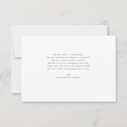 écriture moderne mariage de script faire-part (Dos)
