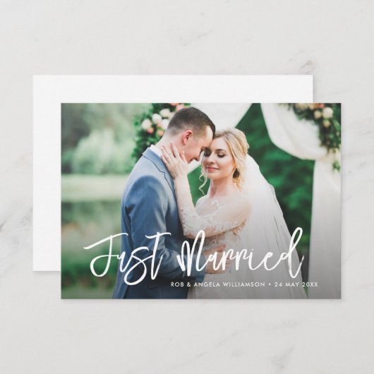 écriture moderne mariage de script faire-part (Devant / Derrière)