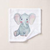 Écriture moderne monogramme animal mignon éléphant (Gant de toilette)