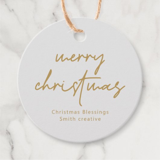 Écriture moderne typographie Noël étiquette cadeau (Devant)