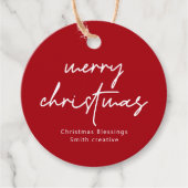 Écriture moderne typographie Noël étiquette cadeau (Devant)