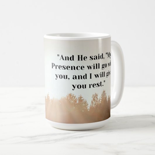 Écriture Mug Exode 33:14 (Devant droit)