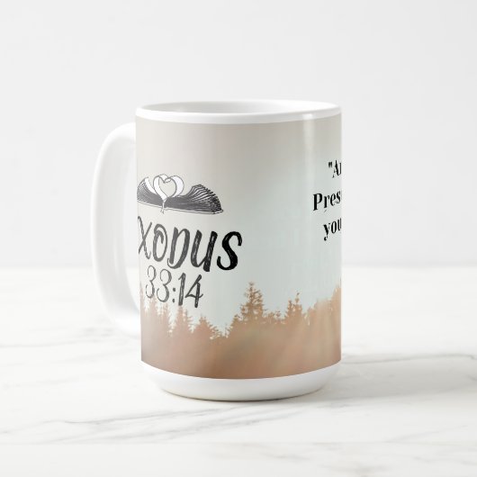 Écriture Mug Exode 33:14 (Devant gauche)
