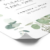 écriture noire eucalyptus mariage faveurs poster (Coin)