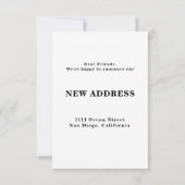 Écriture Nouvelle adresse résidentielle Faire-part (Dos)