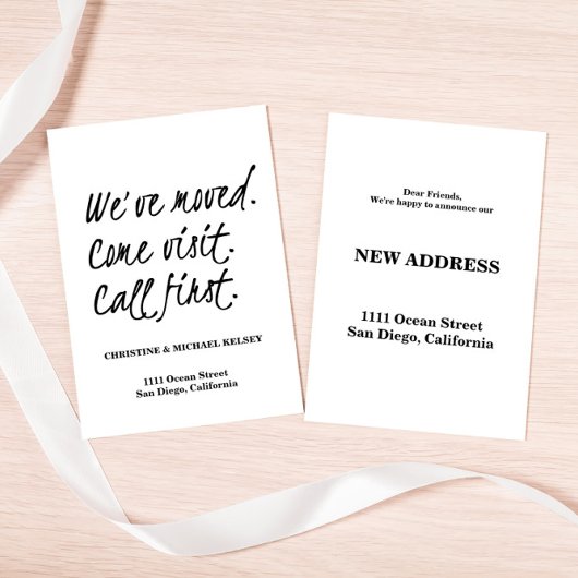 Écriture Nouvelle adresse résidentielle Faire-part