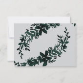 Écriture or chic Floral vert gris rsvp mariage (Dos)