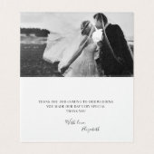 écriture or floral marine plié photo merci (Inside Unfolded)