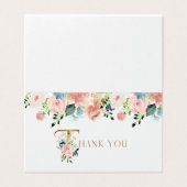 écriture or floral marine plié photo merci (Outside Unfolded)