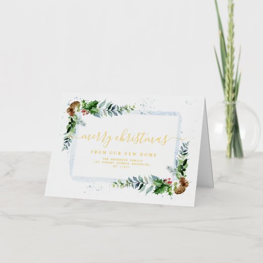 écriture or Joyeux Noël faire-part mobile (Recto)