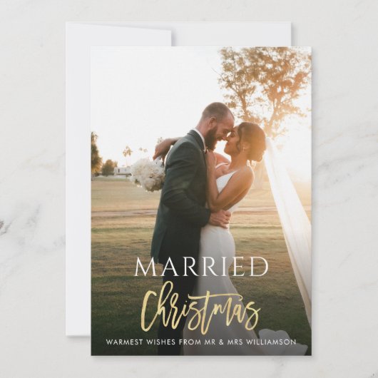 écriture or noël mariage faire-part (Devant)