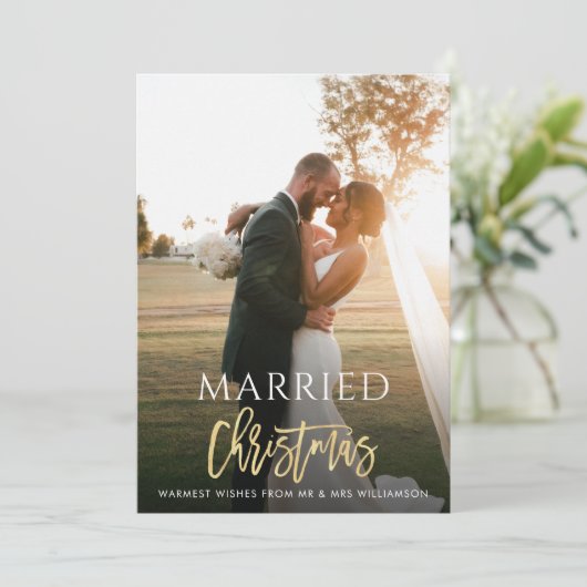 écriture or noël mariage faire-part (Debout devant)