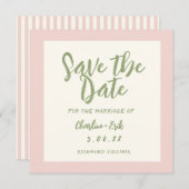 Écriture pastel rétro Mariage Save The Date (Devant / Derrière)