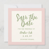 Écriture pastel rétro Mariage Save The Date (Devant)