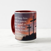 Écriture Personnalisée Faith Café Mug Isaïe 26:3 (Devant gauche)