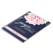 Écriture personnalisée Floral Peony Navy Journal (Côté gauche)
