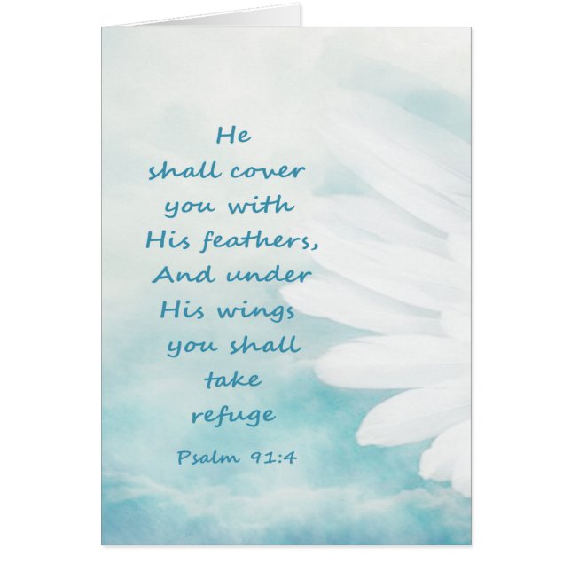 Écriture Psaume 91:4 Refuge Sous Ses Ailes Verse (Devant)