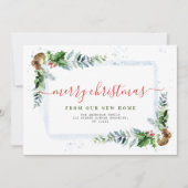 Écriture rouge Joyeux Noël en mouvement faire-part (Devant)