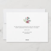 Écriture rouge Joyeux Noël en mouvement faire-part (Dos)