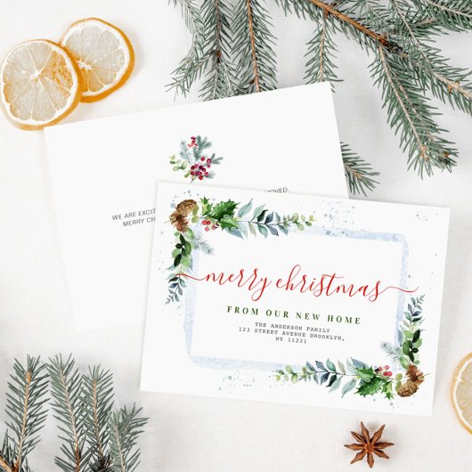 Écriture rouge Joyeux Noël en mouvement faire-part