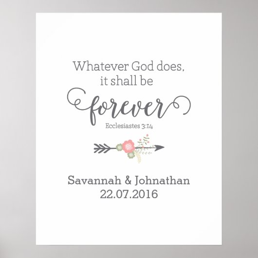 Ecriture rustique Christian Art Mariage Poster (Devant)