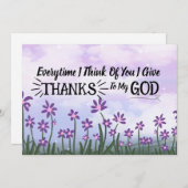 Ecriture Salutation Carte Plat Remercier (Devant / Derrière)