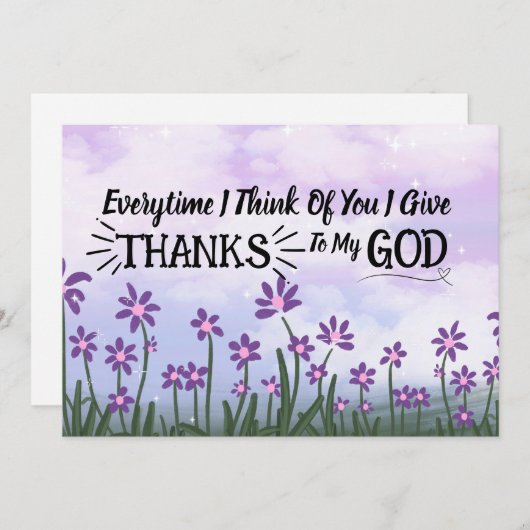 Ecriture Salutation Carte Plat Remercier (Devant / Derrière)