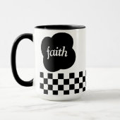 Écriture simple en noir et blanc Mug à deux tons (Gauche)