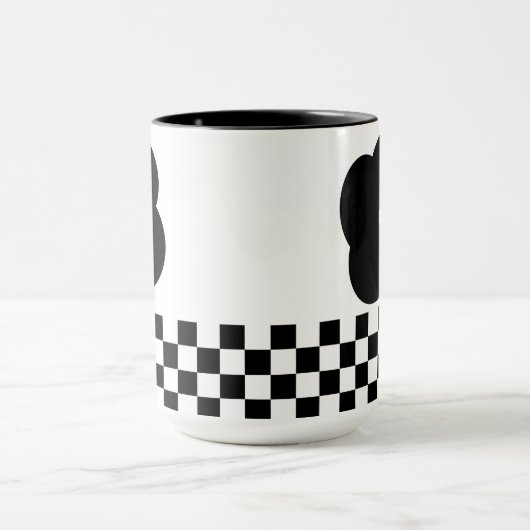 Écriture simple en noir et blanc Mug à deux tons (Centre)