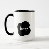 Écriture simple en noir et blanc Mug à deux tons (Gauche)