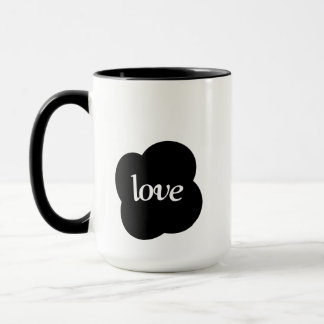 Écriture simple en noir et blanc Mug à deux tons