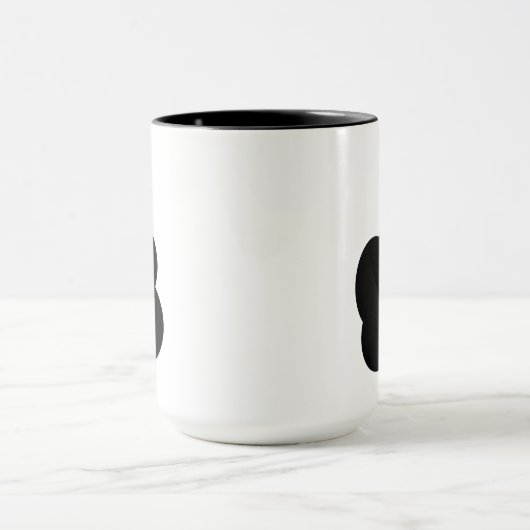 Écriture simple en noir et blanc Mug à deux tons (Centre)