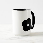 Écriture simple en noir et blanc Mug à deux tons (Devant droit)